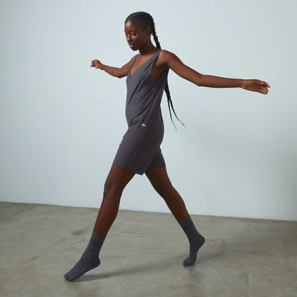 💕LUNYA💕 Cool Short Romper ~ Meditative Grey Medium NWOT